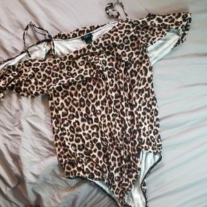 Rue 21 Plus 1X Leopard Print Strappy Body Suit